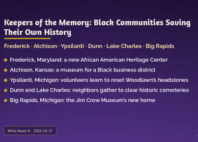 Keepers of the Memory: Black communities saving their own history