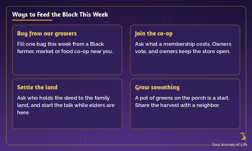Ways to feed the block this week: practical steps to support Black farmers, co-ops and family land