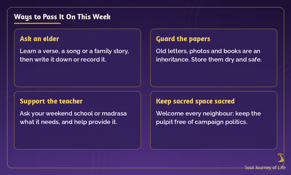 Ways to pass it on this week